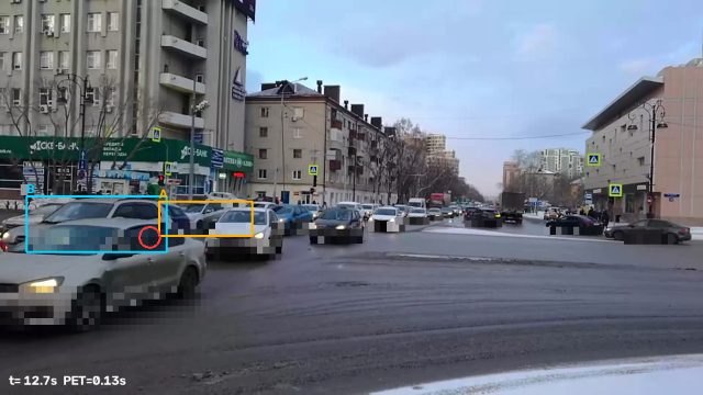 Anonymised keyframe of car then car